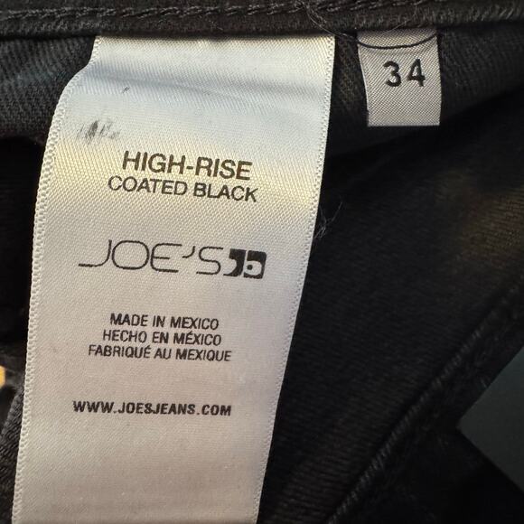 Joe's High Rise Skinny Ankle Jeans Black Coated Finish Women 34 NWT - Picture 8 of 9